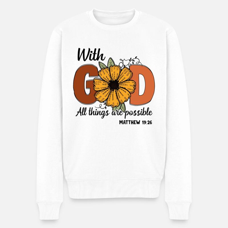 Église Religion Catholique Catholique Jésus-Christ - Pull Premium bio Homme - blanc