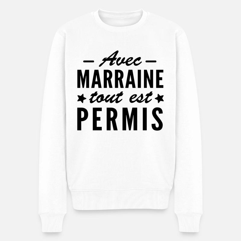 avec marraine tout est permis - Pull Premium bio Homme - blanc