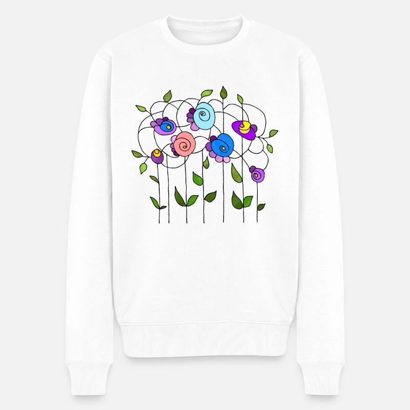 Fleur - Pull Premium bio Homme - blanc