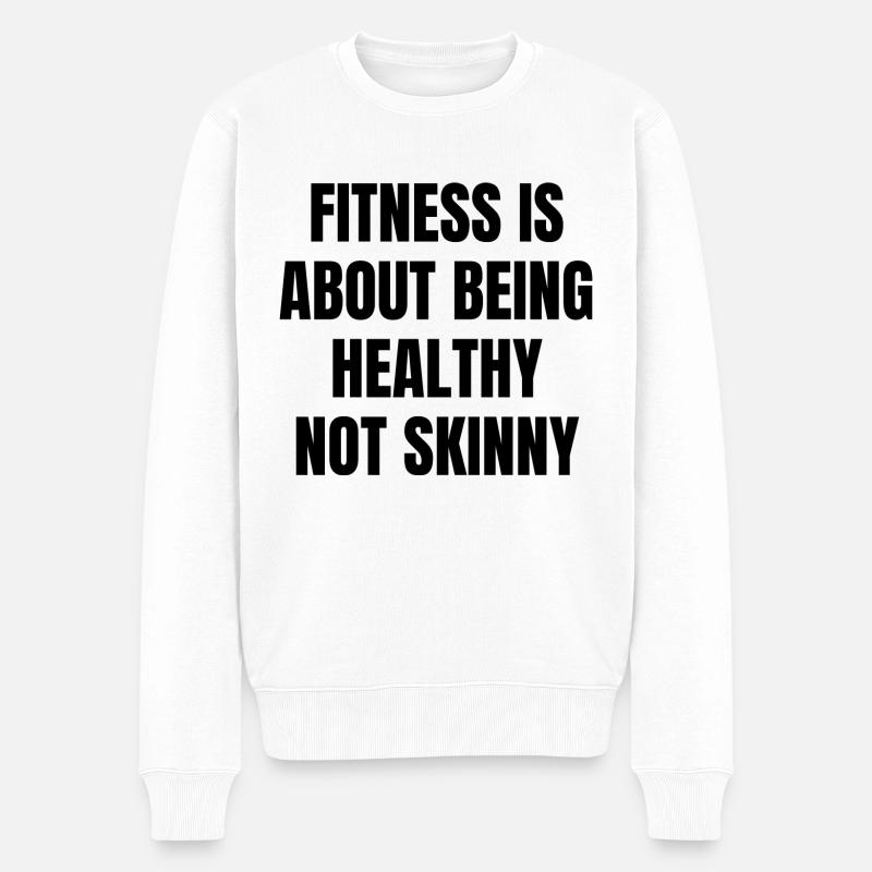 Fitness Gesund - Männer Premium Bio Pullover - Weiß