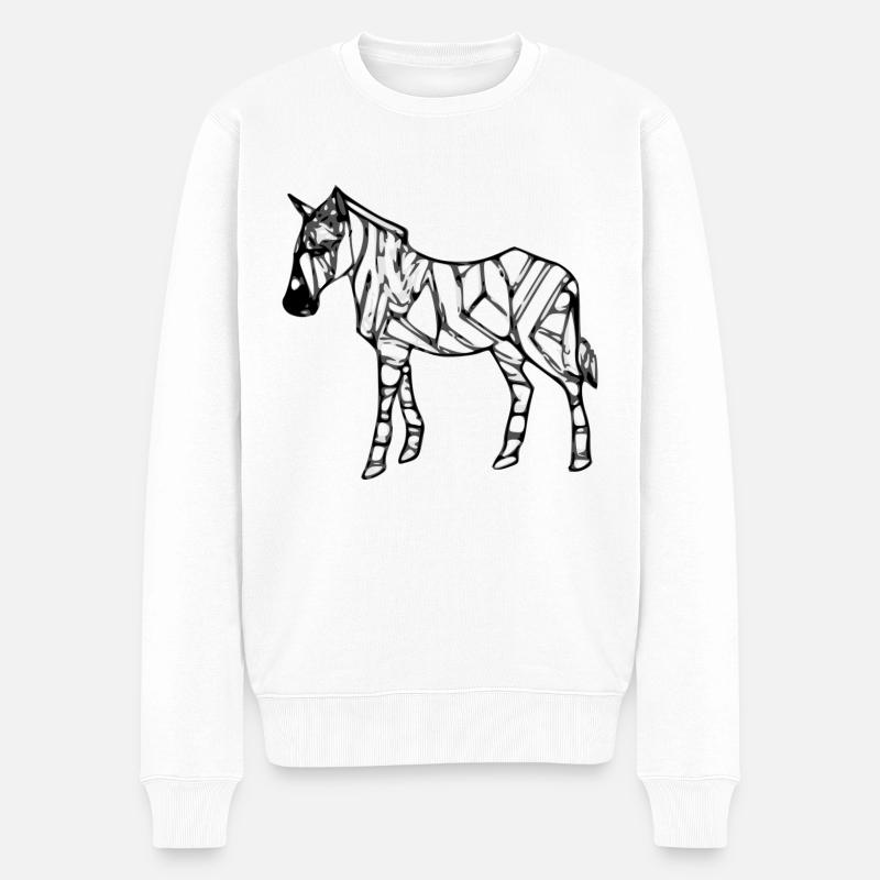 Das Zebra - Männer Premium Bio Pullover - Weiß