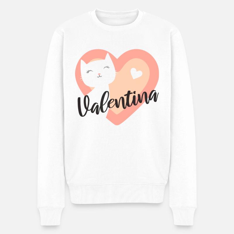 Valentina Name Vorname Kätzchen - Männer Premium Bio Pullover - Weiß