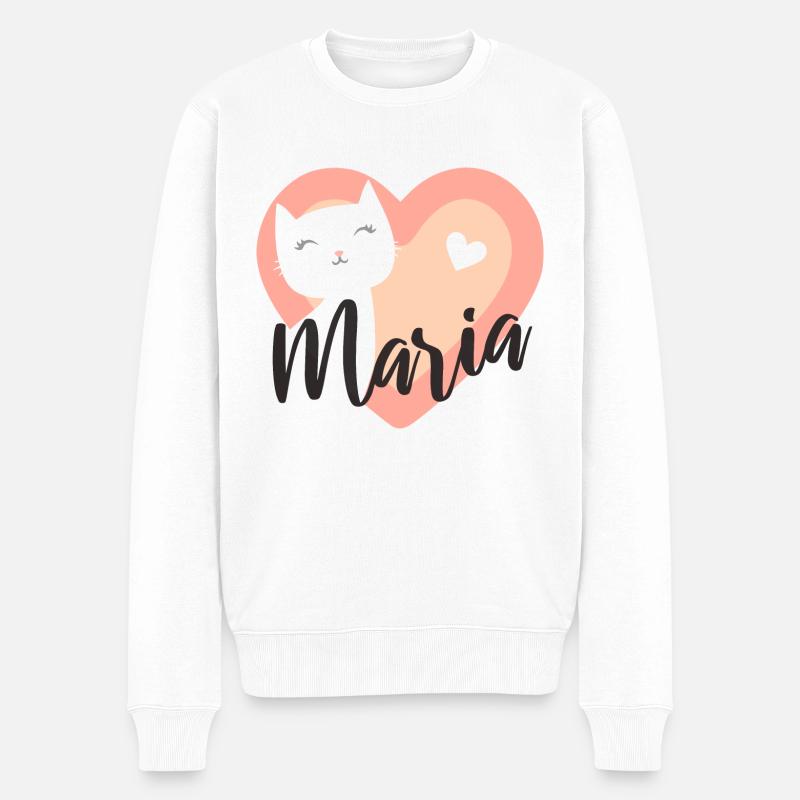 Maria Nom Prénom Chaton - Pull Premium bio Homme - blanc
