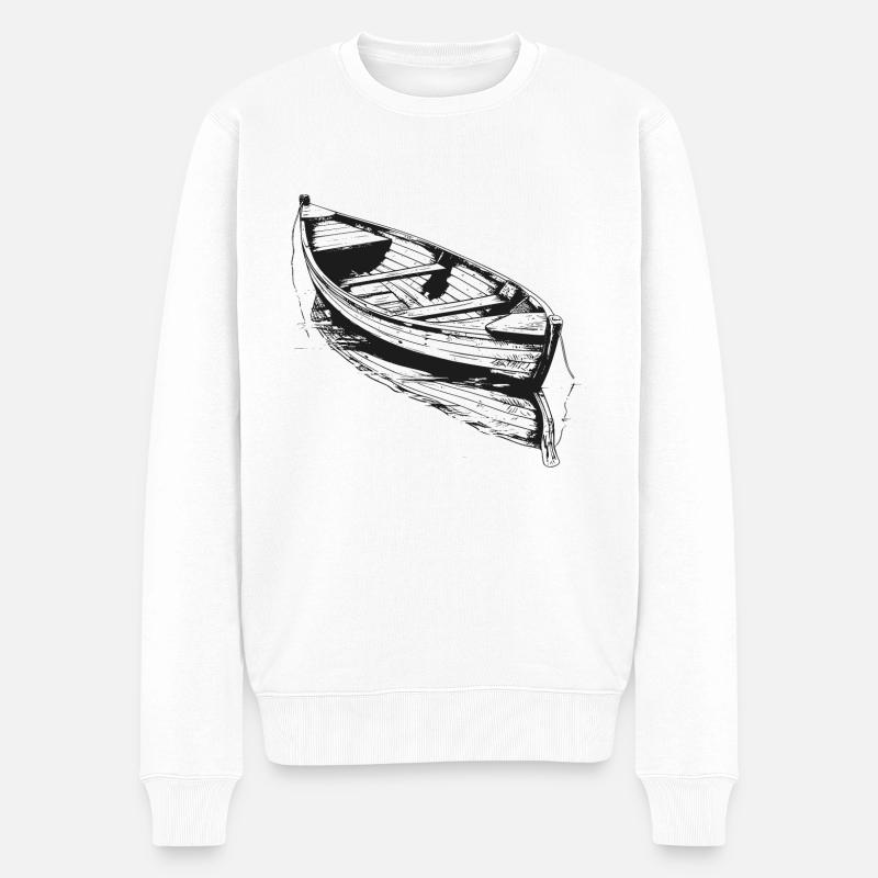 Boot - Männer Premium Bio Pullover - Weiß