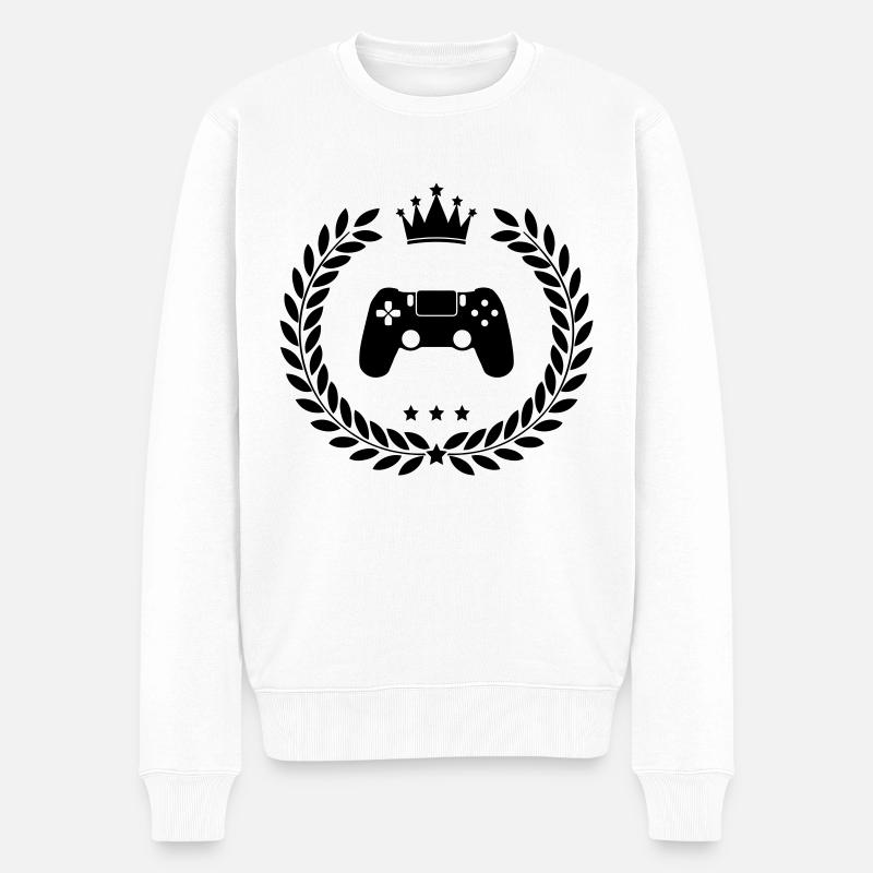 gamer wappen - Männer Premium Bio Pullover - Weiß