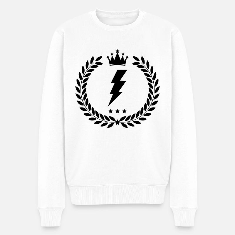 wappen blitz - Männer Premium Bio Pullover - Weiß