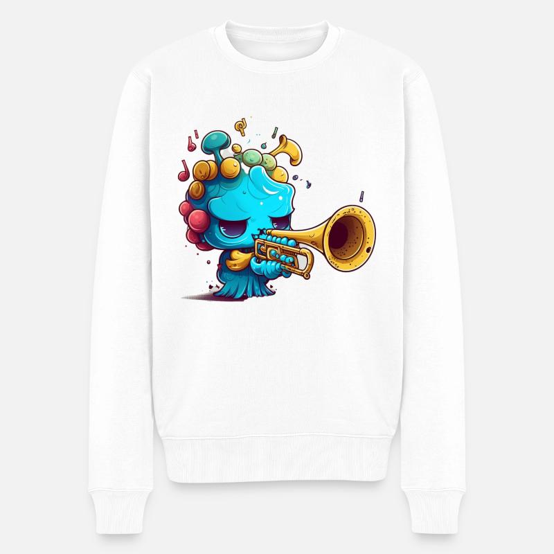 trumpet art - Männer Premium Bio Pullover - Weiß