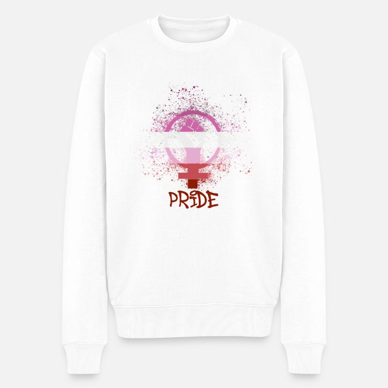 lesbian,lesbisch,bit,pride,LGBT,woman,graffiti - Männer Premium Bio Pullover - Weiß