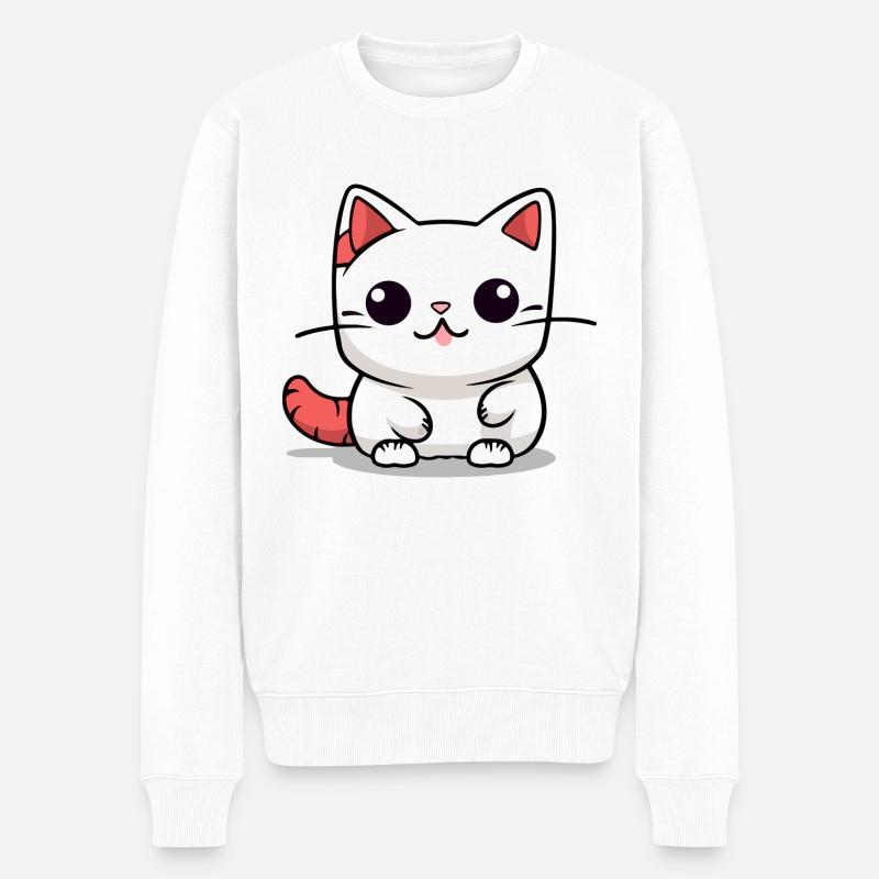 Kooki le chat - Pull Premium bio Homme - blanc