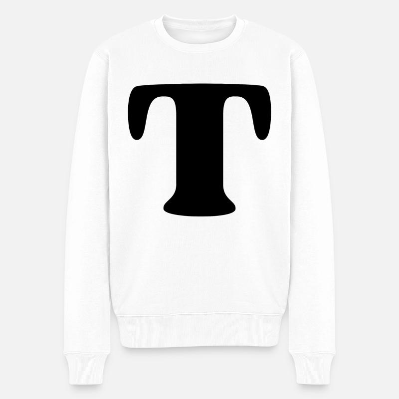 lettre t - Pull Premium bio Homme - blanc