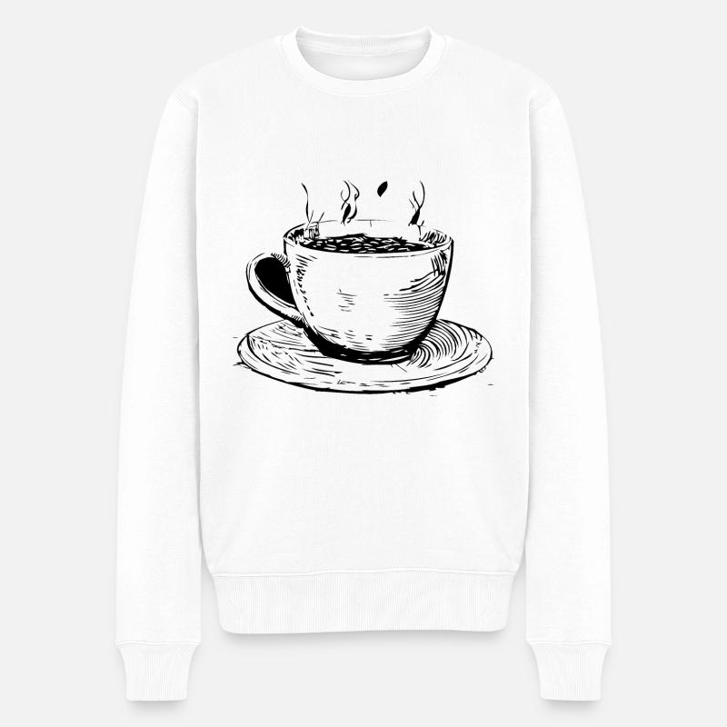 tasse cafe soucoupe 1 - Pull Premium bio Homme - blanc