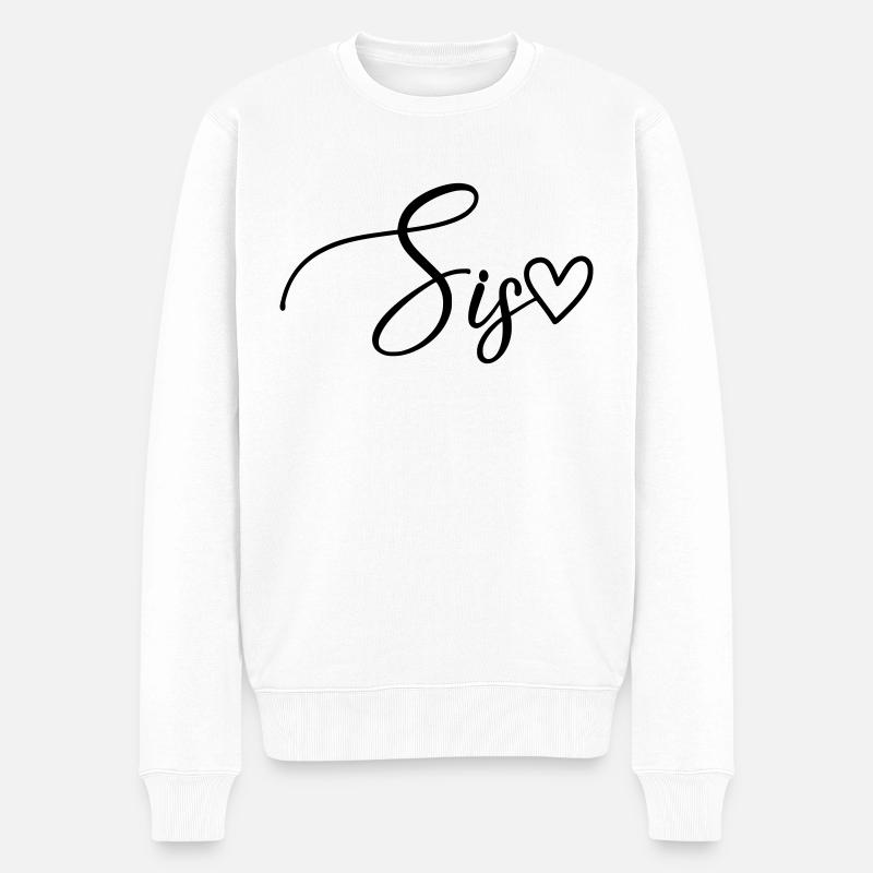 Sis Schwester - Männer Premium Bio Pullover - Weiß