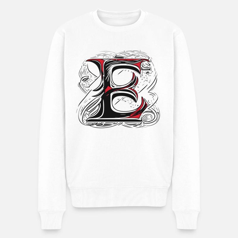 E - Männer Premium Bio Pullover - Weiß