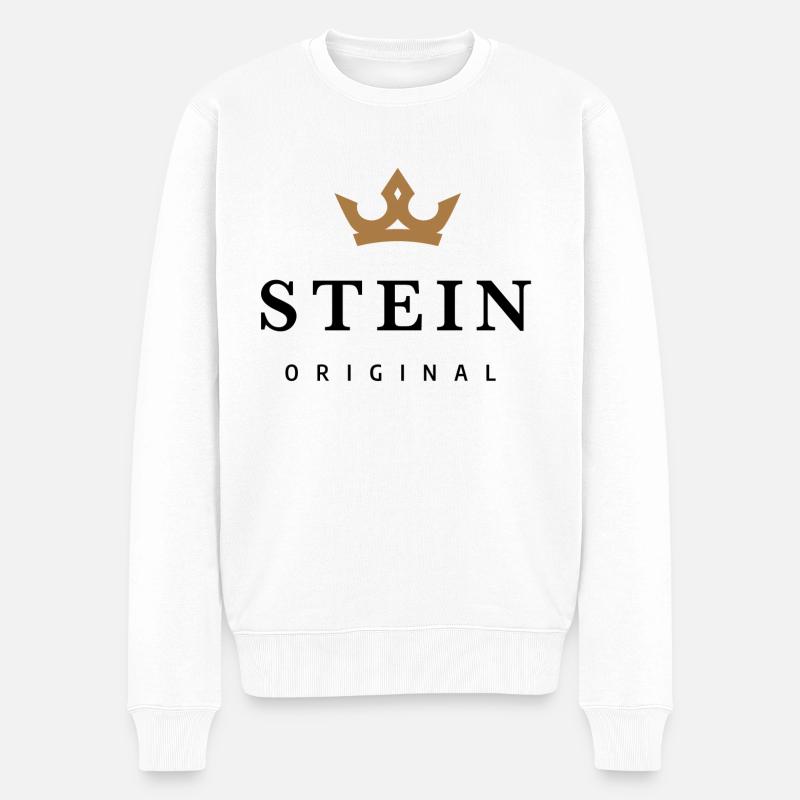 Stein - Männer Premium Bio Pullover - Weiß