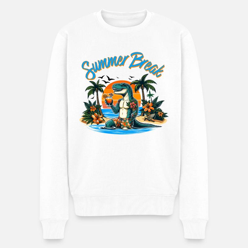 Summer Break - Männer Premium Bio Pullover - Weiß