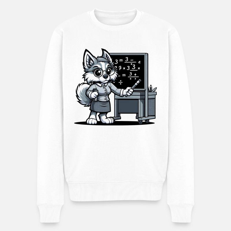 Professeur de chien mignon - Pull Premium bio Homme - blanc