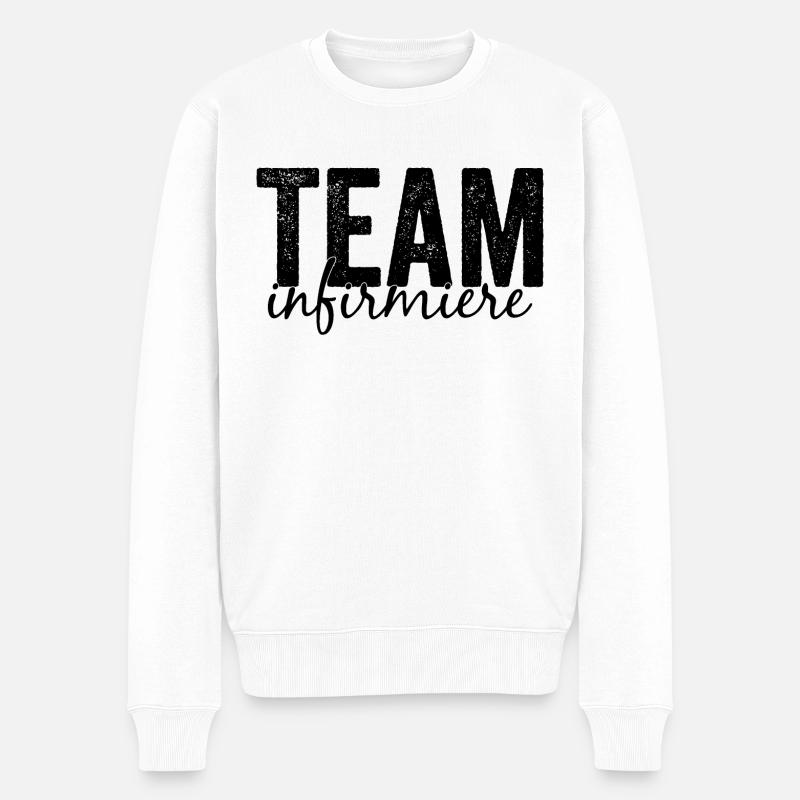 Pflegeteam - Männer Premium Bio Pullover - Weiß