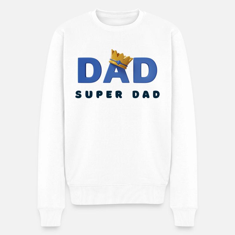 super papa - Pull Premium bio Homme - blanc