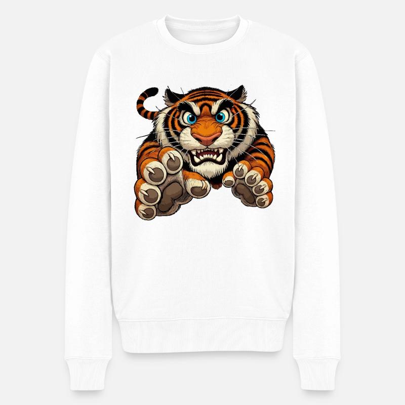 Attaques de tigres - Pull Premium bio Homme - blanc