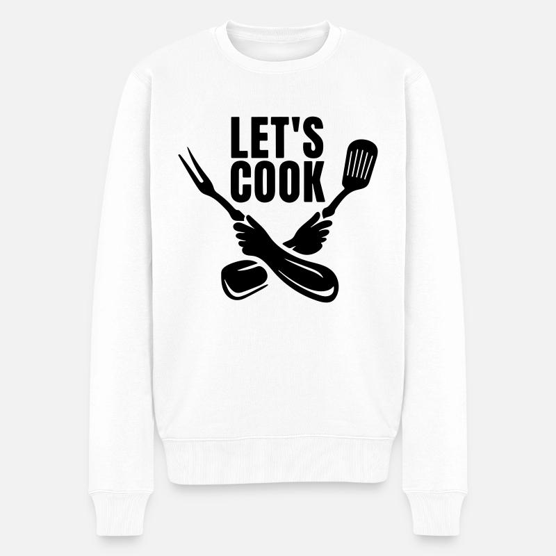 cuisinons - Pull Premium bio Homme - blanc