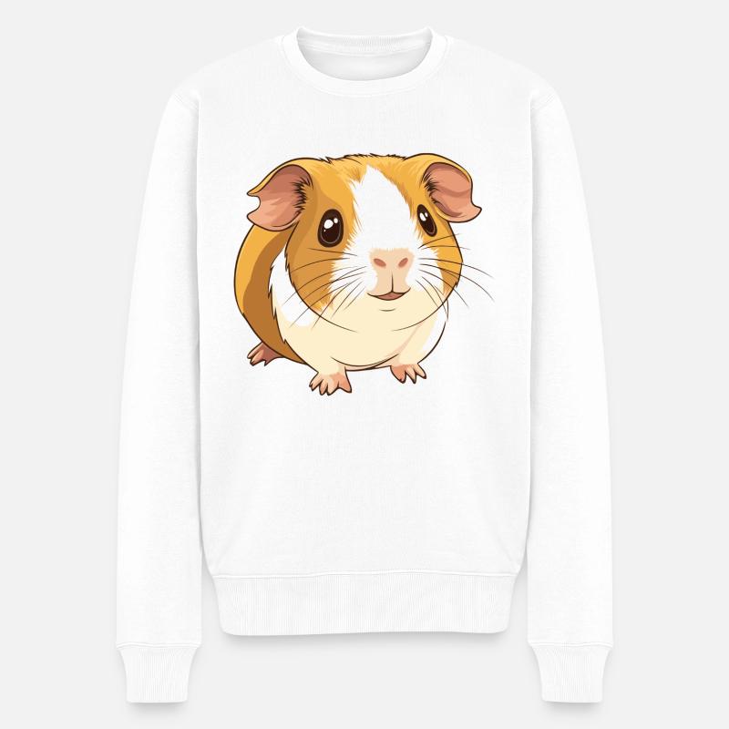 kleines süßes Meerschweinchen - Männer Premium Bio Pullover - Weiß