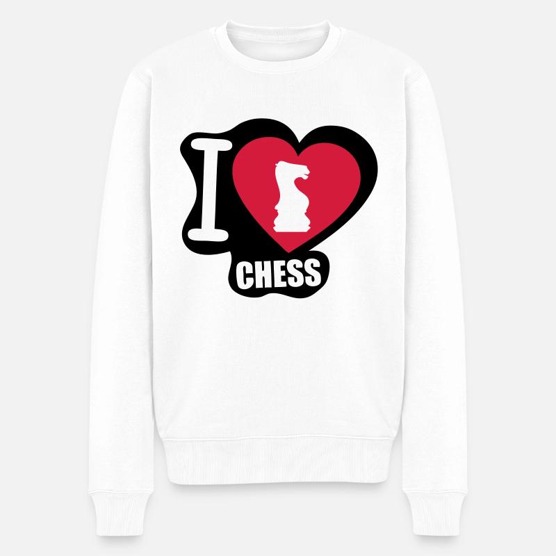 i love chess cavalier echec - Pull Premium bio Homme - blanc