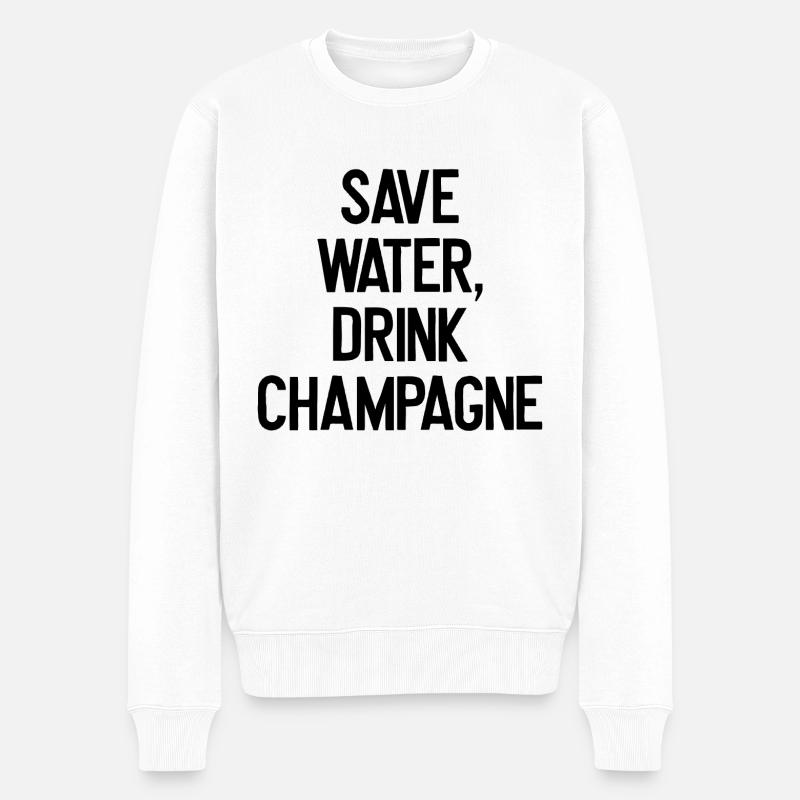 Save Water, Drink Proverbe - Pull Premium bio Homme - blanc