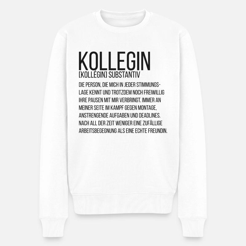 Spruchdesign - Kollegin - Männer Premium Bio Pullover - Weiß