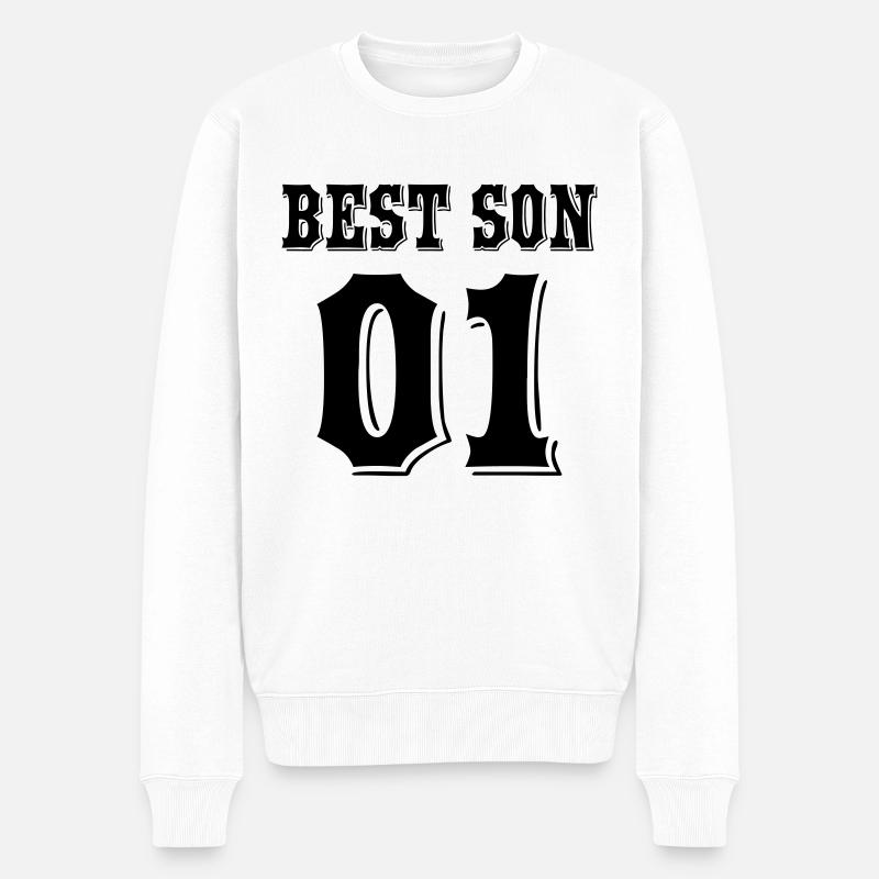 Bester Papa Vater Sohn Partnerlook Best Dad Son 01 - Männer Premium Bio Pullover - Weiß