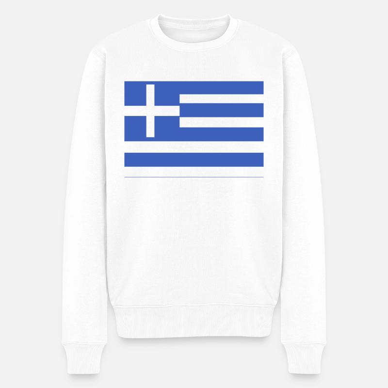 Drapeau de la Grèce - Pull Premium bio Homme - blanc