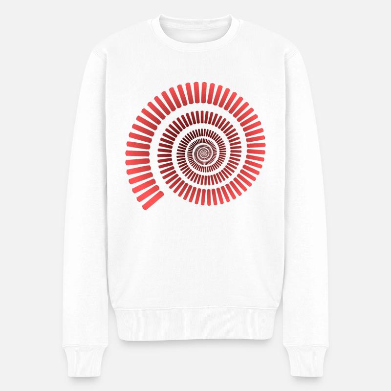 Spiral abstrakt kunst mønster tegn uendelig - Økologisk premium-sweatshirt til mænd - hvid