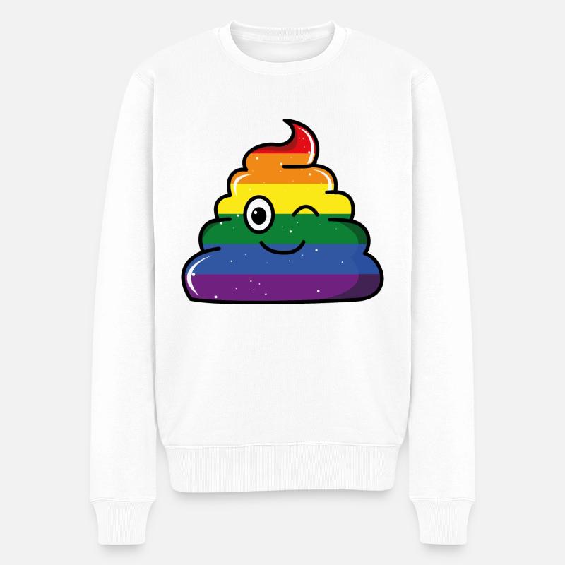LGBT Poop - Männer Premium Bio Pullover - Weiß