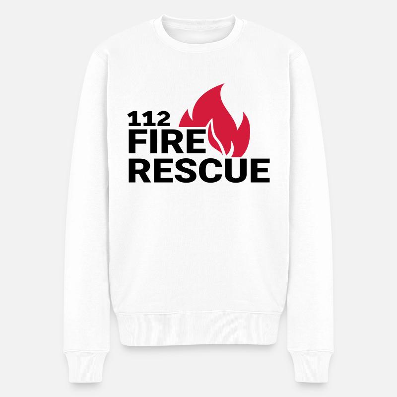112 firerescue - Pull Premium bio Homme - blanc