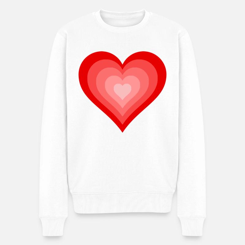 Herz in Herz - Männer Premium Bio Pullover - Weiß