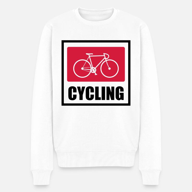 Radfahren - Radfahren - Männer Premium Bio Pullover - Weiß