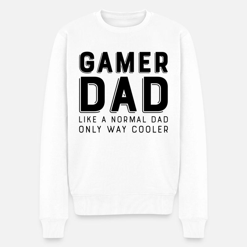 Gamer Dad - Männer Premium Bio Pullover - Weiß