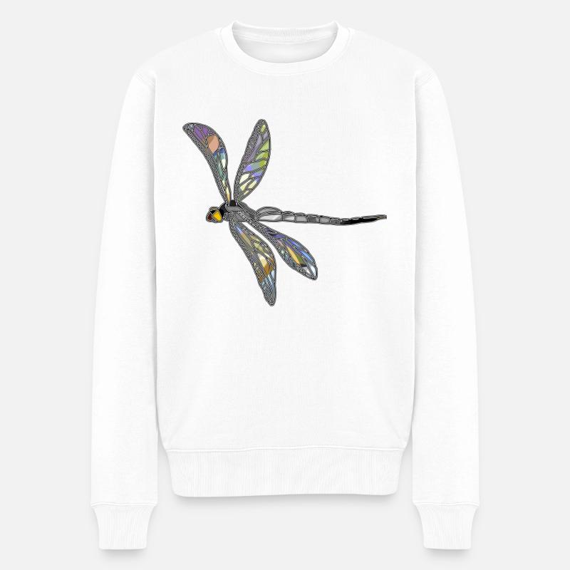 Libelle - Männer Premium Bio Pullover - Weiß