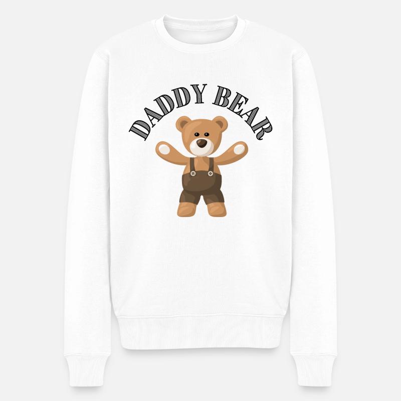 Daddy Bär Arbeiter Teddybär - Männer Premium Bio Pullover - Weiß