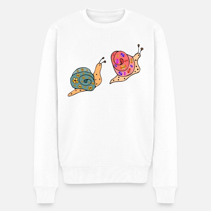 Escargots - Pull Premium bio Homme - blanc