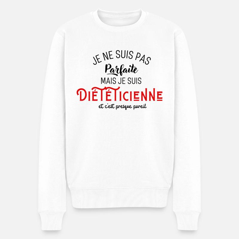 Pas parfaite mais diététicienne - Pull Premium bio Homme - blanc