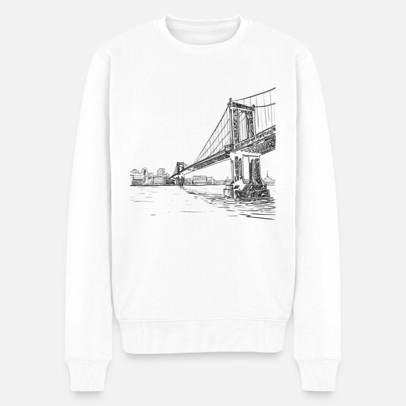 Brücke - Männer Premium Bio Pullover - Weiß