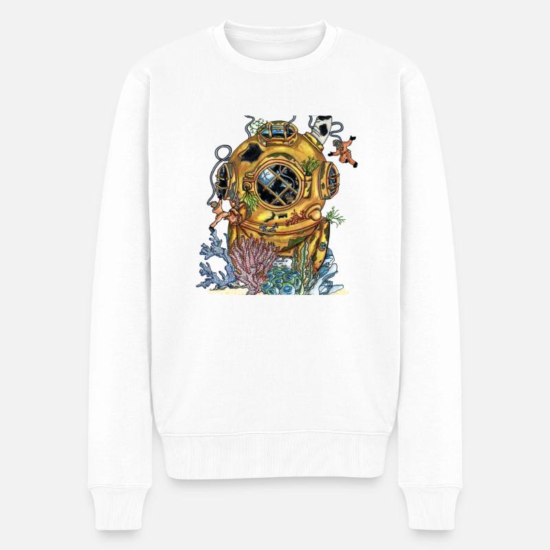 scaphandrier - Pull Premium bio Homme - blanc