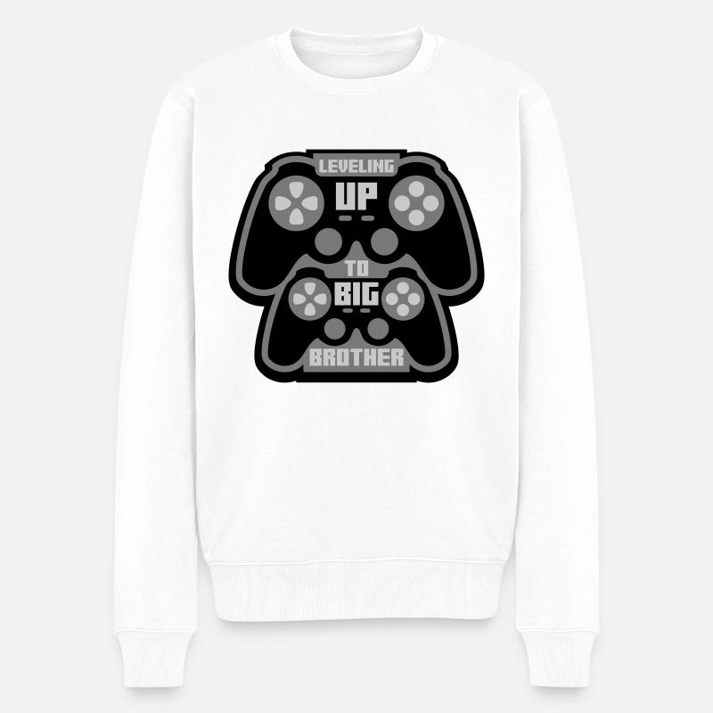 Monter de niveau grand frère - Pull Premium bio Homme - blanc