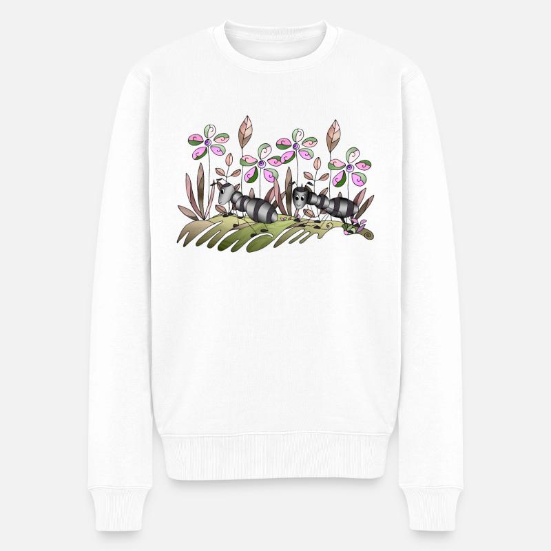 Ameisen - Männer Premium Bio Pullover - Weiß
