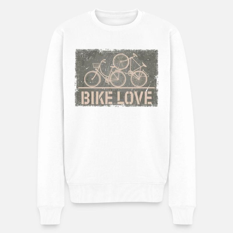Bike Love - Männer Premium Bio Pullover - Weiß