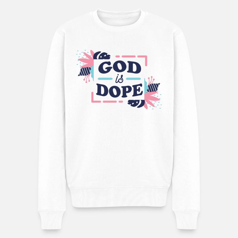 God Is - Männer Premium Bio Pullover - Weiß