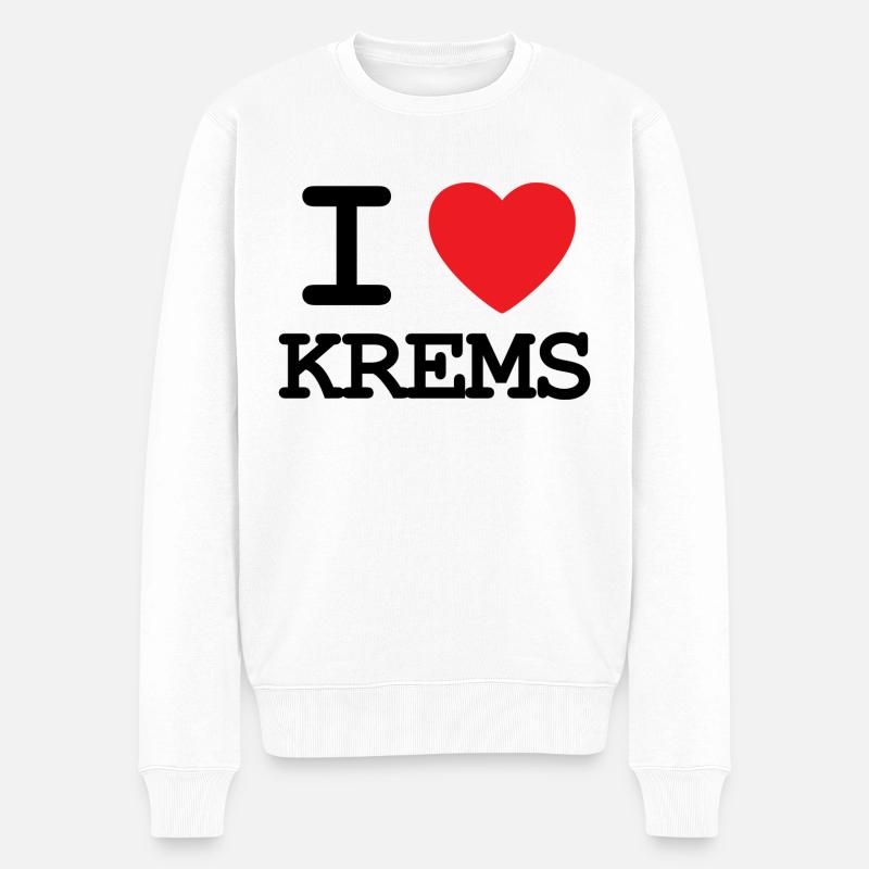 J’aime Krems - Ich liebe Krems - Pull Premium bio Homme - blanc