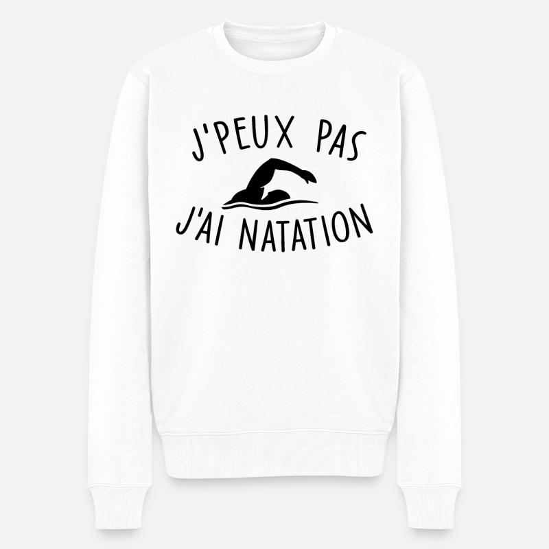j peux pas j ai natation - Pull Premium bio Homme - blanc