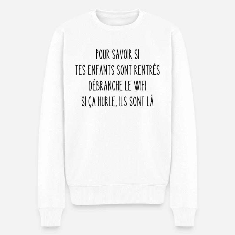 débranche le wifi - Pull Premium bio Homme - blanc