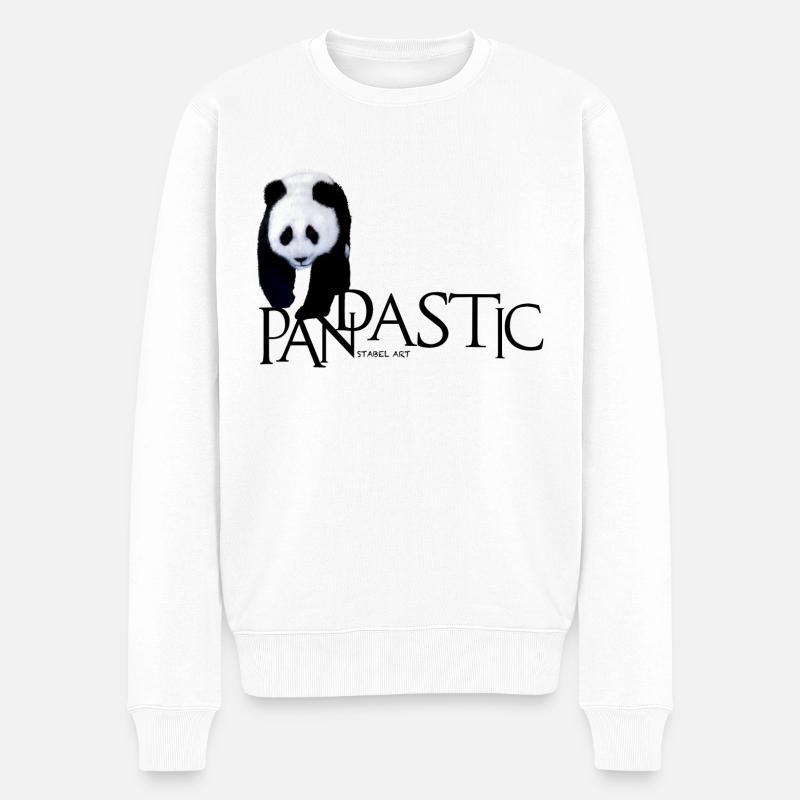 Pandastic - Männer Premium Bio Pullover - Weiß